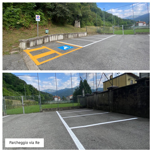 Segnaletica stradale orizzontale: stalli parcheggi